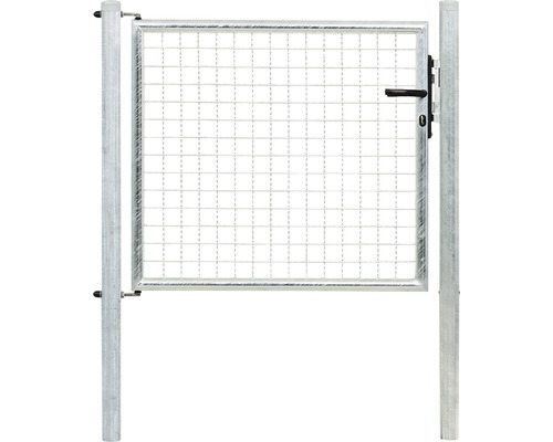 Portail simple à grille ondulée ALBERTS 100 x 75 cm avec poteau 6 x 6 cm galvanisé à chaud