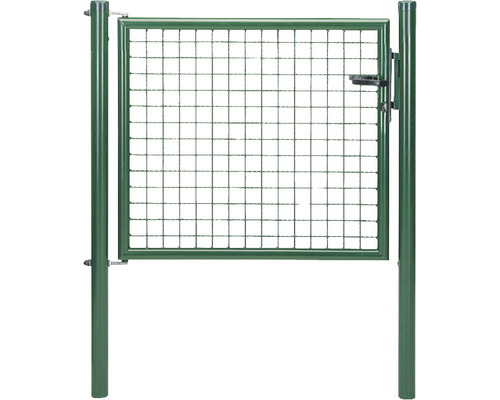 Portail simple à grille ondulée ALBERTS 100 x 75 cm avec poteau 6 x 6 cm galvanisé vert