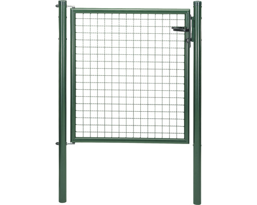 Portail simple à grille ondulée ALBERTS 100 x 100 cm avec poteau 6 x 6 cm galvanisé vert