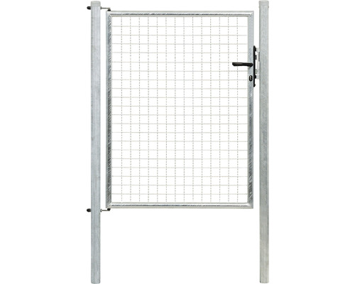 Portail simple à grille ondulée ALBERTS 100 x 125 cm avec poteau 6 x 6 cm galvanisé à chaud