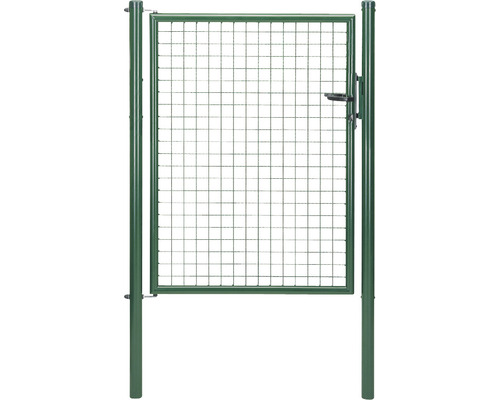 Portail simple à grille ondulée ALBERTS 100 x 125 cm avec poteau 6 x 6 cm galvanisé vert