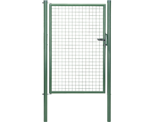 Portail simple à grille ondulée ALBERTS 100 x 150 cm avec poteau 6 x 6 cm galvanisé vert