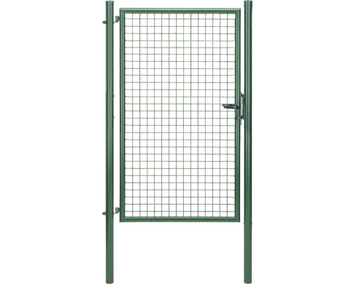 Portail simple à grille ondulée ALBERTS 102 x 175 cm avec poteau 6 x 6 cm galvanisé vert