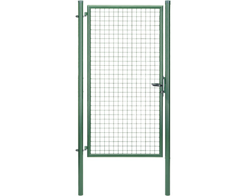Portail simple à grille ondulée ALBERTS 102 x 200 cm avec poteau 6 x 6 cm galvanisé vert