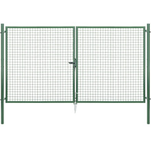 Portail double avec remplissage en grillage pour clôture de jardin