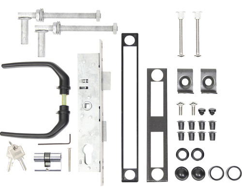 Kit d'accessoires ALBERTS pour portails grillage ondulé jusqu'à une hauteur de 1500 mm RAL 7016 anthracite Kit d'accessoires ALBERTS pour portails grillage ondulé jusqu'à une hauteur de 1500 mm RAL 7016 anthracite