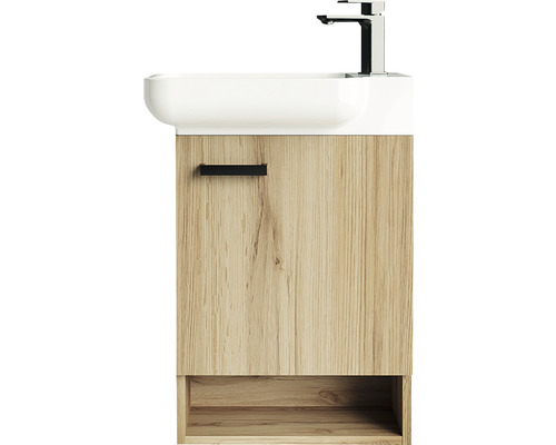 Lavabo pour invités avec meuble bas basano Venas lxhxp 54x75x33 cm legnano aspect bois