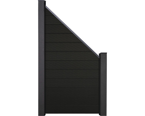 Élément de finition GroJa Flex système d'enfichage sans poteaux 90 x 180 cm noir co-extrudé