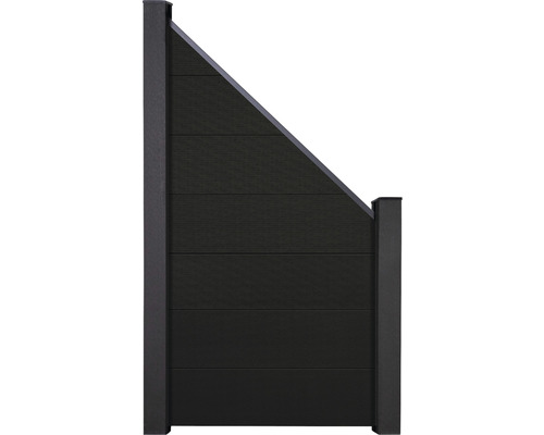 Élément de finition GroJa Flex Grande système d'enfichage sans poteaux 90 x 180 cm noir co-extrudé