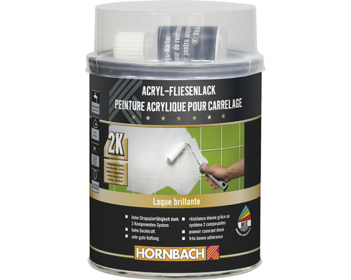 HORNBACH 2K Fliesenlack Fliesenfarbe glanz weiss 750 ml inkl. Härter 20 ml-0