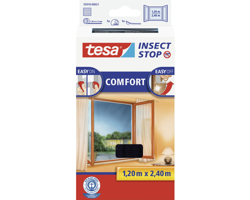 Moustiquaire pour baies vitrées tesa Insect Stop Comfort anthracite 120x240 cm