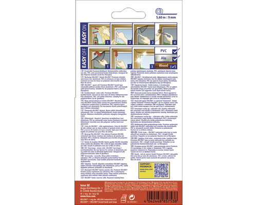 Bande de montage Tesa Velcro pour moustiquaires et protections contre les insectes avec exemples d''application