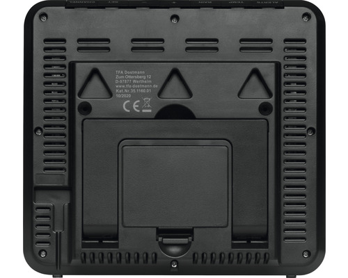 Dos d''une station météo avec compartiment à piles