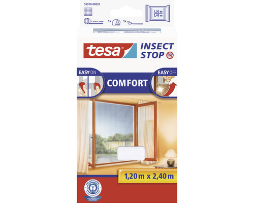 Moustiquaire pour baies vitrées tesa Insect Stop Comfort blanc 120x240 cm