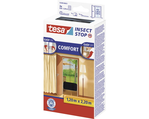 Tesa Insect Stop Comfort Moustiquaire de porte 1,20 mètre sur 2,20 mètres emballage