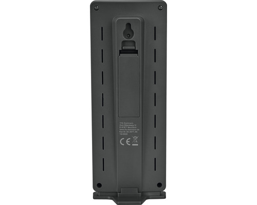 Dos d''une station météo avec dispositif de suspension et pied