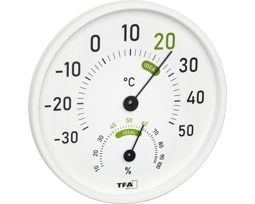 Analoges Thermo-Hygrometer TFA weiss