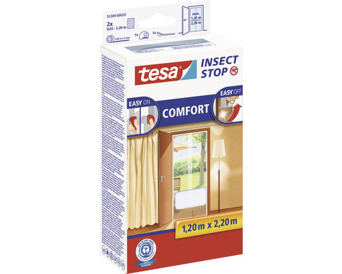 Tesa Insect Stop Comfort Moustiquaire de porte, 1,20 mètre x 2,20 mètre, emballage