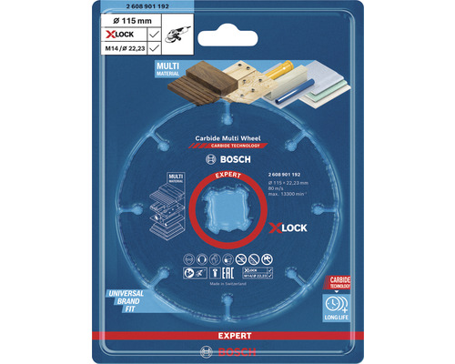 Bosch Professional Trennscheibe Ø 115x22,23 mm Multi Wheel, X-LOCK Aufnahme