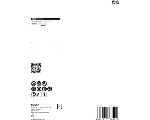Informations sur Bosch Expert, Bosch Pro et Bosch, consignes de sécurité et code-barres