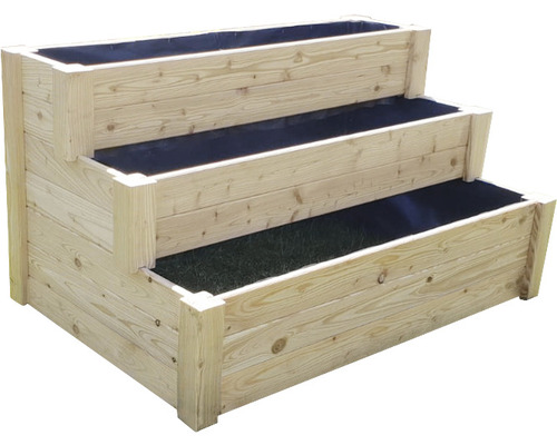 Jardinière surélevée à trois niveaux en bois pour le jardin