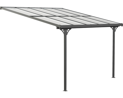 Carport avec cadre en acier et toit en polycarbonate