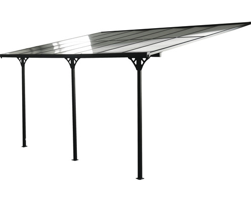 Terrassenüberdachung mit Stahlrahmen und Polycarbonatplatten