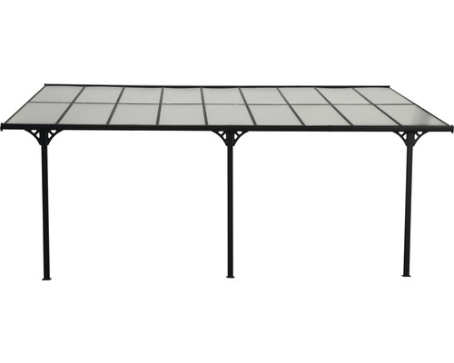 Pavillon avec cadre en acier et toit transparent