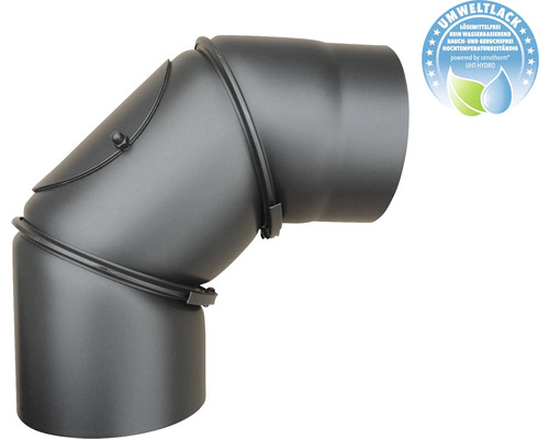 Coude de tuyau de poêle avec ouverture de nettoyage et vernis écologique