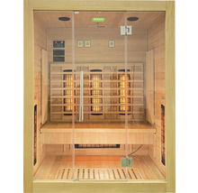 Infrarotsauna mit Glasfront und Holzverkleidung