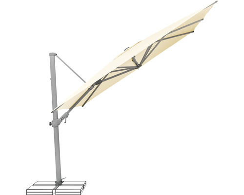 Freiarmschirm mit Sockel für den Aussenbereich