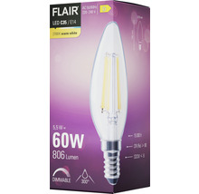 FLAIRAmpoule flamme LED à intensité lumineuse variable C35 E14/5,5W(60W) 806 lm 2700 K blanc chaud transparent