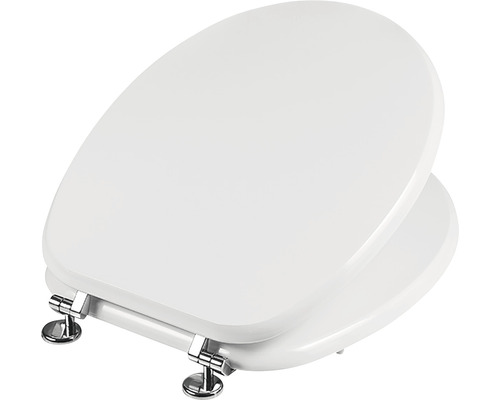 Abattant de WC en plastique avec charnières chromées