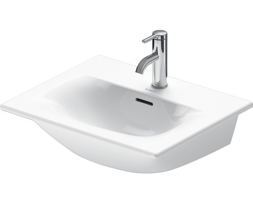 Handwaschbecken DURAVIT Viu 53 x 43 cm weiss mit Beschichtung 23445300001 Keramikwaschtisch mit Armatur für das Badezimmer