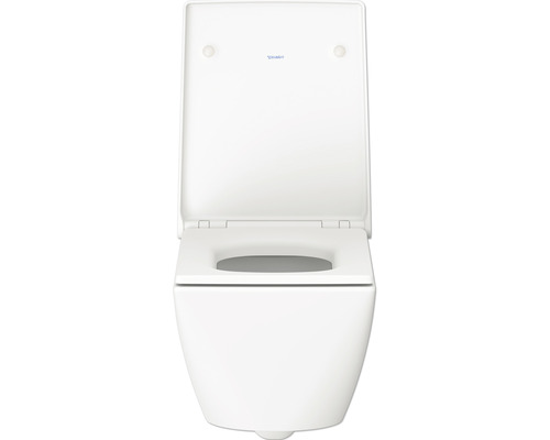 WC suspendu à fond creux avec bride ouverte et siège relevé