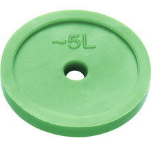 Grüne Giessscheibe mit einem Volumen von circa 5 Litern.