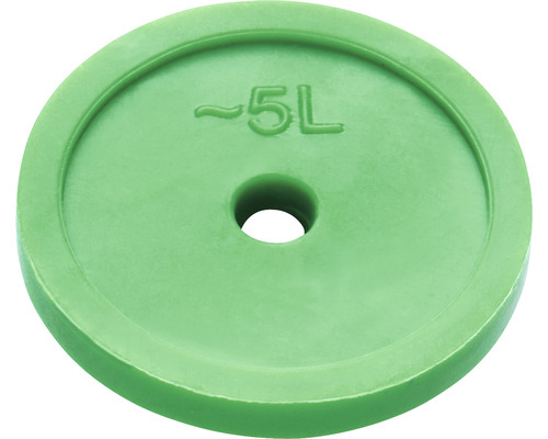 Grüne Giessscheibe mit einem Volumen von circa 5 Litern.