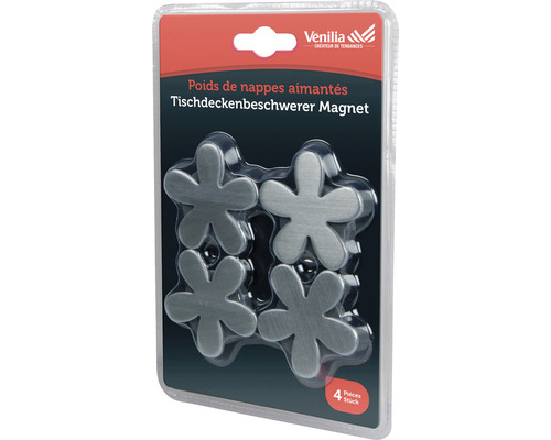 Lot de quatre poids magnétiques pour nappes en forme de fleur