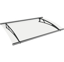 Vordach mit transparenter Abdeckung und Halterungen