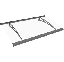 Auvent avec toit transparent et supports gris