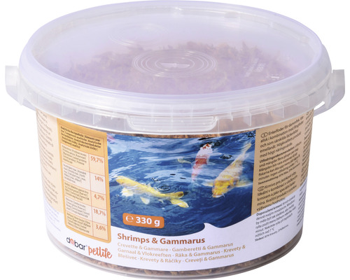 Nourriture pour bassin de jardin dobar crevettes avec gammares 330 g