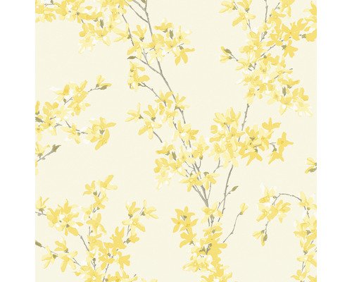 Papier peint intissé 113350 Laura Ashley Forstyhia jaune Papier peint à motif floral
