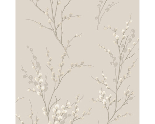 Papier peint intissé 113361 Laura Ashley Pussy Willow gris Papier peint à motif de chatons de saule