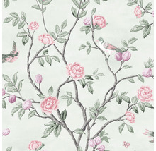 Papier peint à motifs de fleurs, d''oiseaux et de fruits