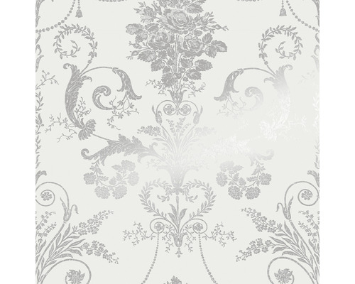 Papier peint intissé 113379 Laura Ashley Josette argent Papier peint à motif floral