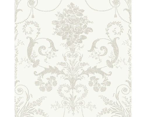 Papier peint intissé 113385 Laura Ashley Josette blanc-gris Papier peint à motif floral