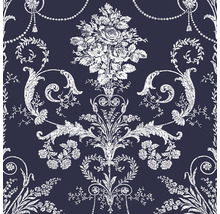 Papier peint intissé 113386 Laura Ashley Josette bleu