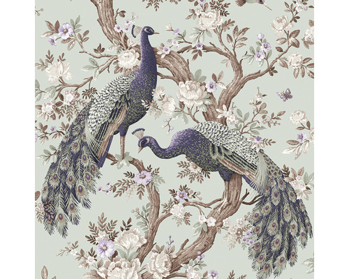 Vliestapete 113398 Laura Ashley Belvedere Pfau Grün