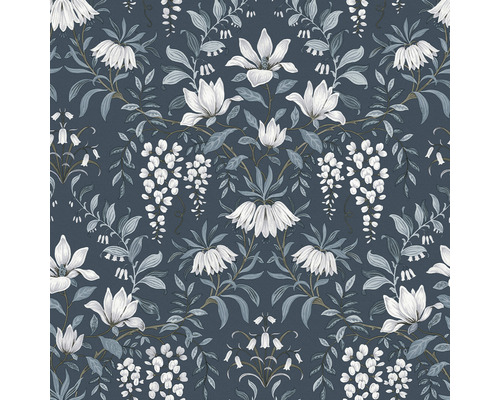 Papier peint intissé 113404 Laura Ashley Parterre bleu Papier peint à motif floral