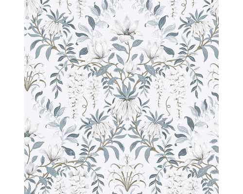 Papier peint intissé 113405 Laura Ashley Parterre blanc Papier peint à motif floral avec fleurs de magnolia et glycines